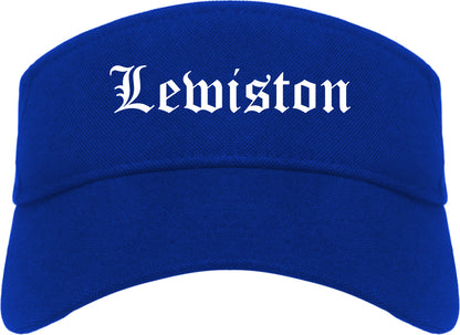 Lewiston Idaho ID Old English Mens Visor Cap Hat Royal Blue