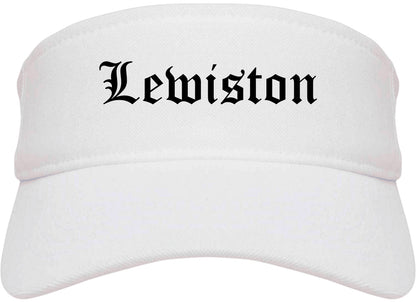 Lewiston Idaho ID Old English Mens Visor Cap Hat White