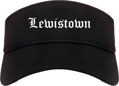 Lewistown Montana MT Old English Mens Visor Cap Hat Black