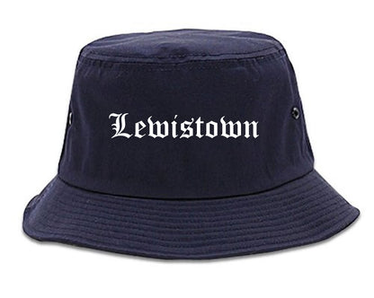 Lewistown Pennsylvania PA Old English Mens Bucket Hat Navy Blue