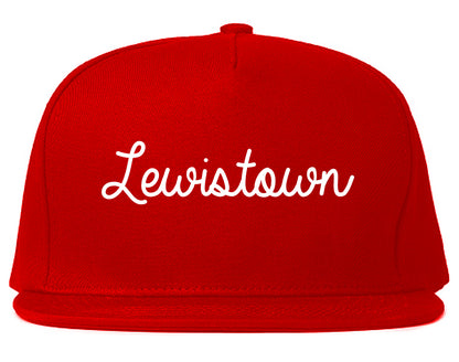 Lewistown Pennsylvania PA Script Mens Snapback Hat Red