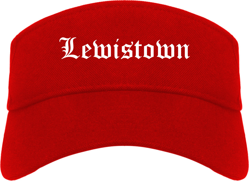 Lewistown Pennsylvania PA Old English Mens Visor Cap Hat Red