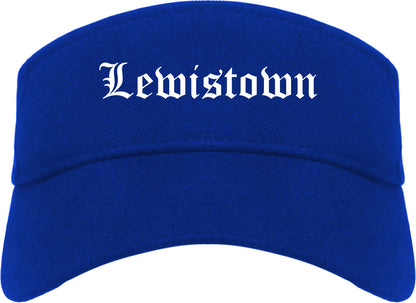 Lewistown Pennsylvania PA Old English Mens Visor Cap Hat Royal Blue