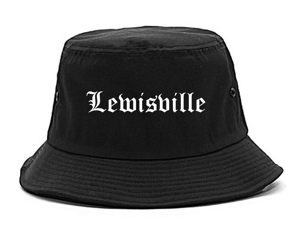 Lewisville North Carolina NC Old English Mens Bucket Hat Black