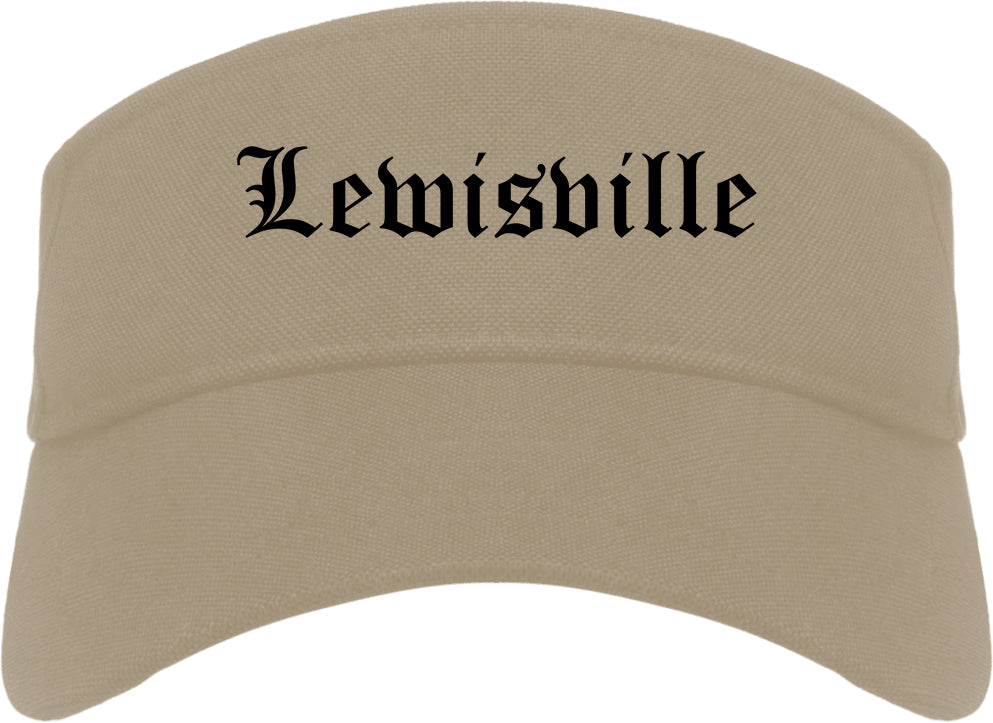 Lewisville North Carolina NC Old English Mens Visor Cap Hat Khaki