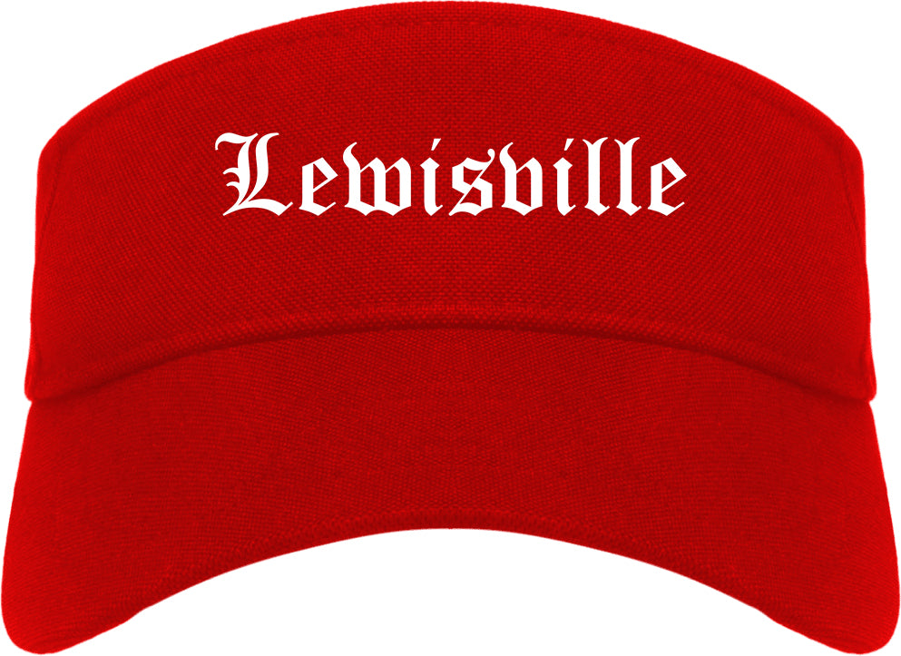 Lewisville North Carolina NC Old English Mens Visor Cap Hat Red