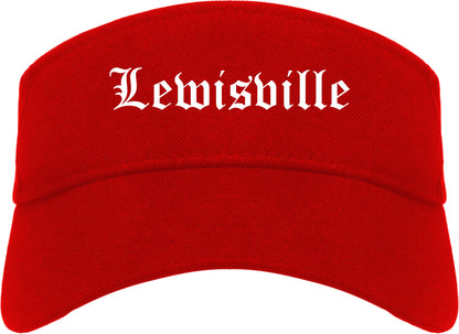 Lewisville North Carolina NC Old English Mens Visor Cap Hat Red