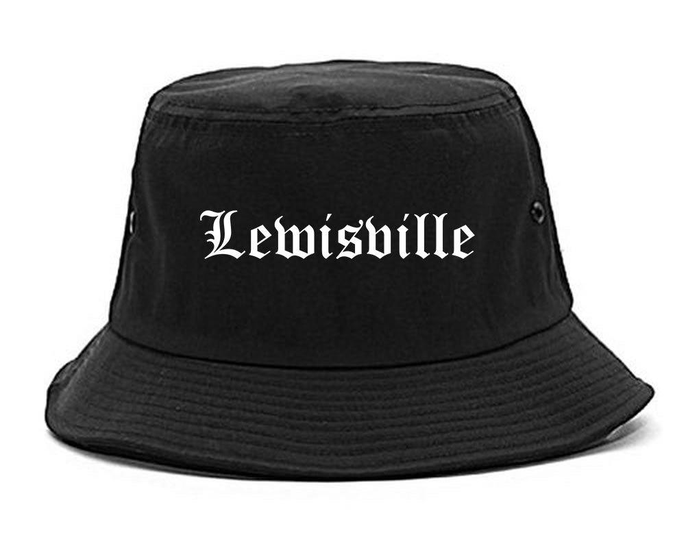 Lewisville Texas TX Old English Mens Bucket Hat Black