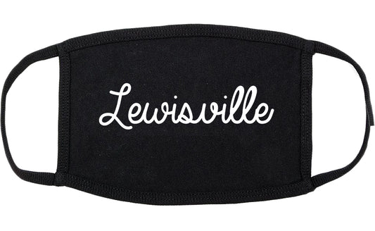 Lewisville Texas TX Script Cotton Face Mask Black