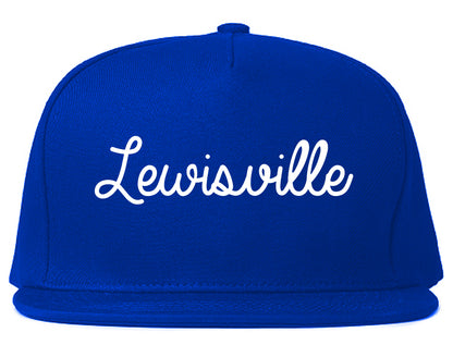 Lewisville Texas TX Script Mens Snapback Hat Royal Blue