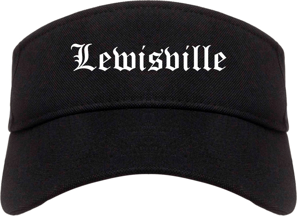 Lewisville Texas TX Old English Mens Visor Cap Hat Black