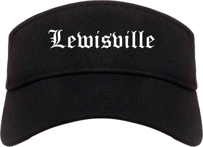 Lewisville Texas TX Old English Mens Visor Cap Hat Black