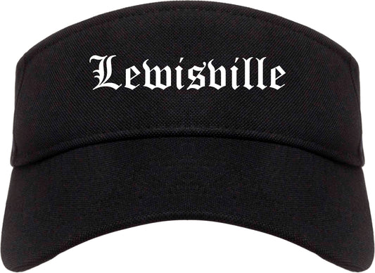 Lewisville Texas TX Old English Mens Visor Cap Hat Black