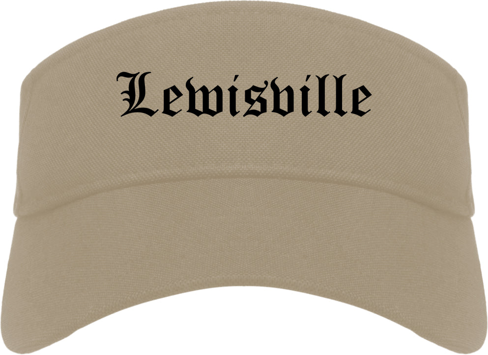 Lewisville Texas TX Old English Mens Visor Cap Hat Khaki