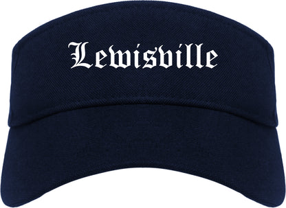 Lewisville Texas TX Old English Mens Visor Cap Hat Navy Blue