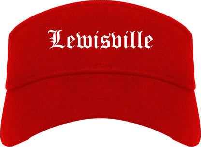 Lewisville Texas TX Old English Mens Visor Cap Hat Red