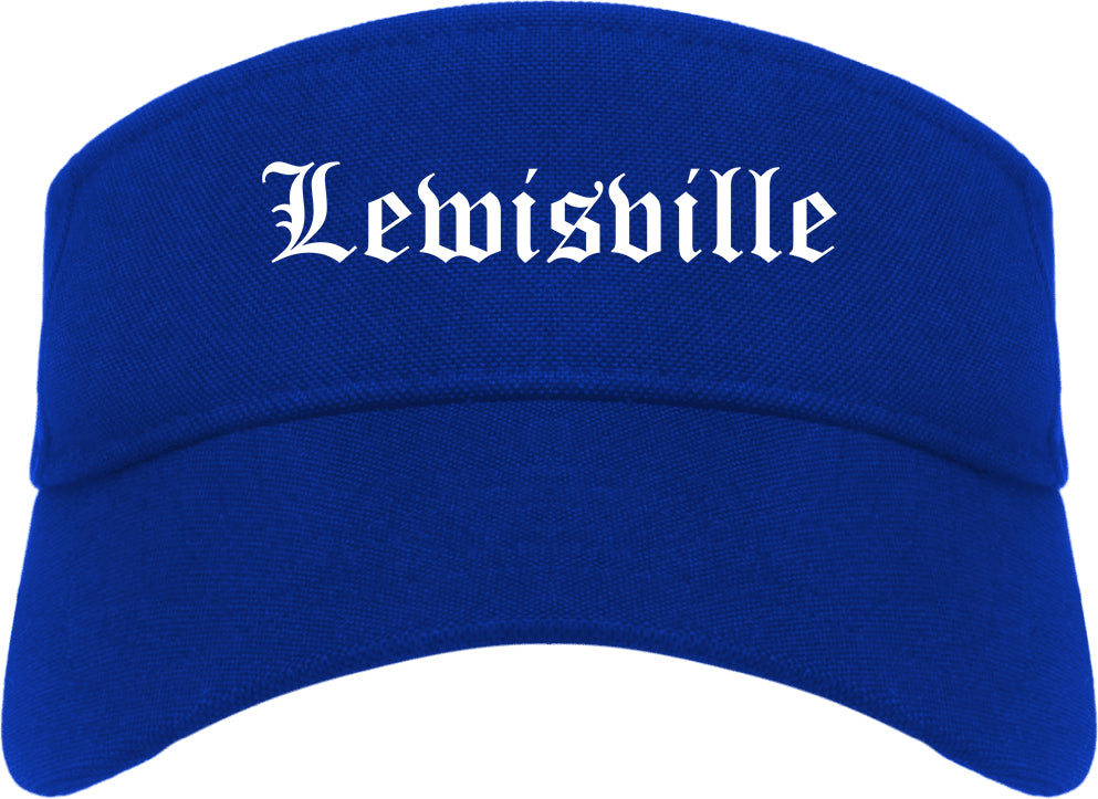 Lewisville Texas TX Old English Mens Visor Cap Hat Royal Blue