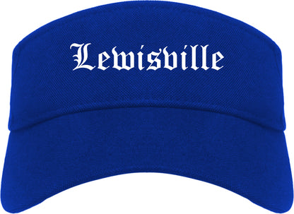 Lewisville Texas TX Old English Mens Visor Cap Hat Royal Blue