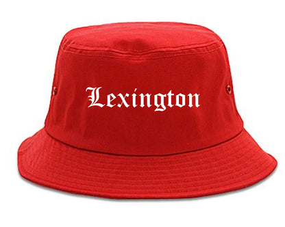 Lexington Kentucky KY Old English Mens Bucket Hat Red