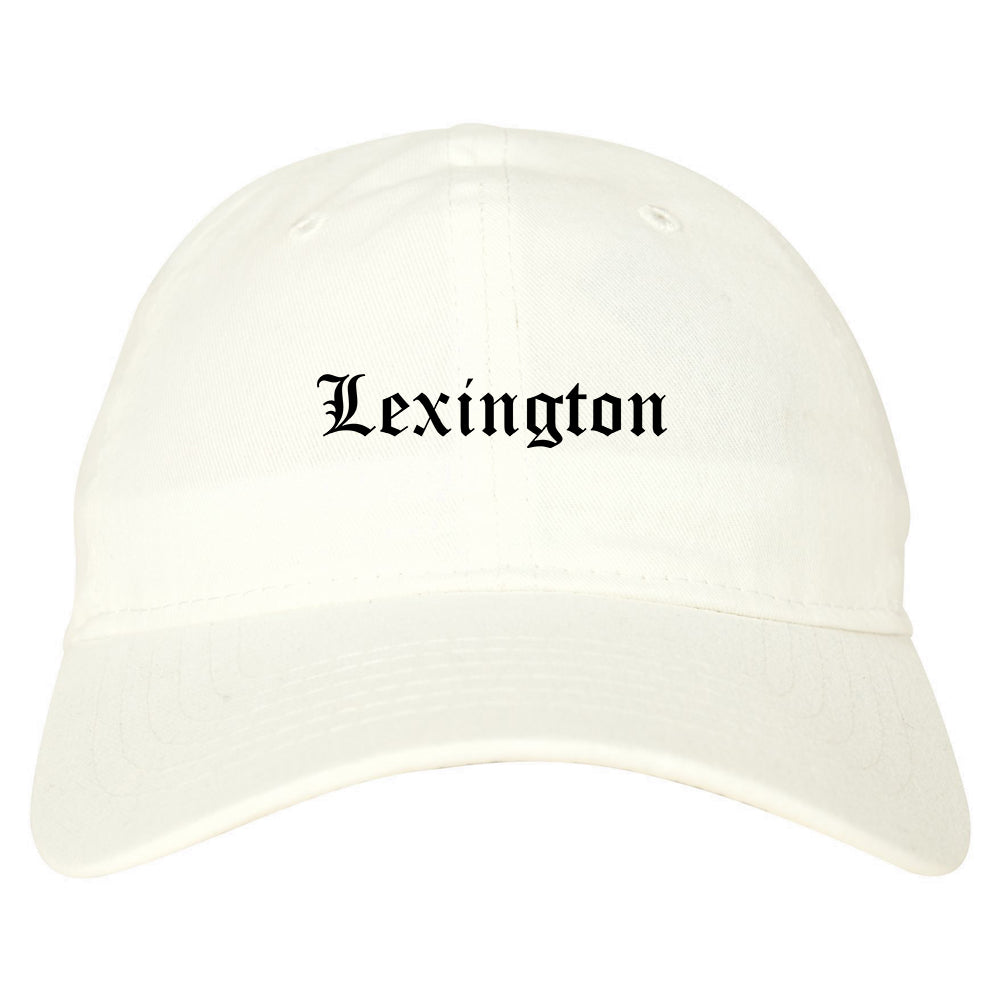Lexington Kentucky KY Old English Mens Dad Hat Baseball Cap White