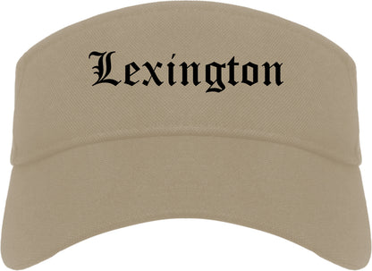 Lexington Kentucky KY Old English Mens Visor Cap Hat Khaki