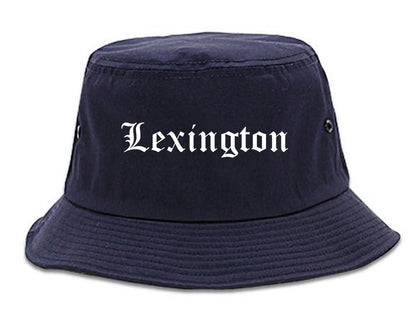 Lexington Missouri MO Old English Mens Bucket Hat Navy Blue