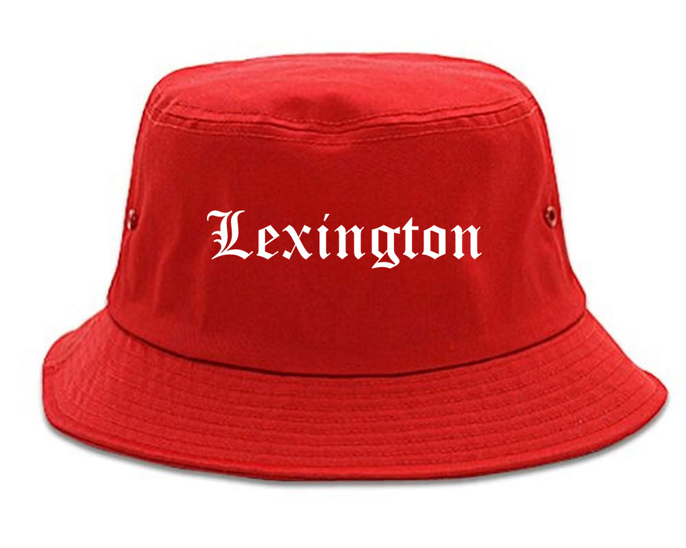 Lexington Missouri MO Old English Mens Bucket Hat Red