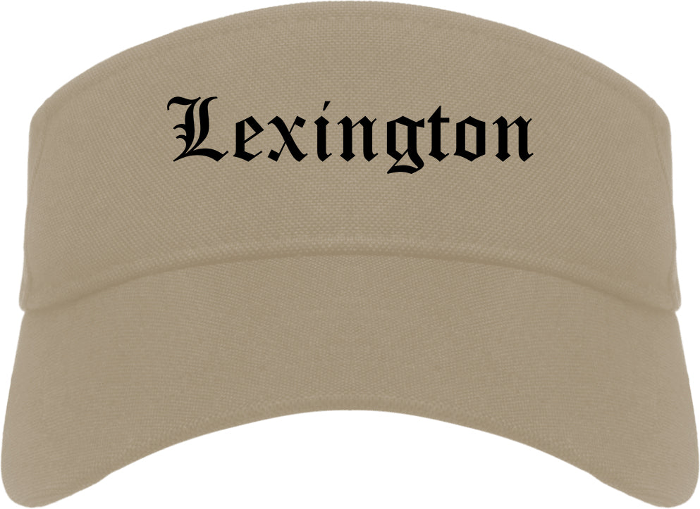 Lexington Missouri MO Old English Mens Visor Cap Hat Khaki