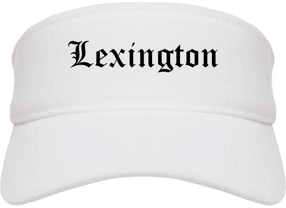 Lexington Missouri MO Old English Mens Visor Cap Hat White