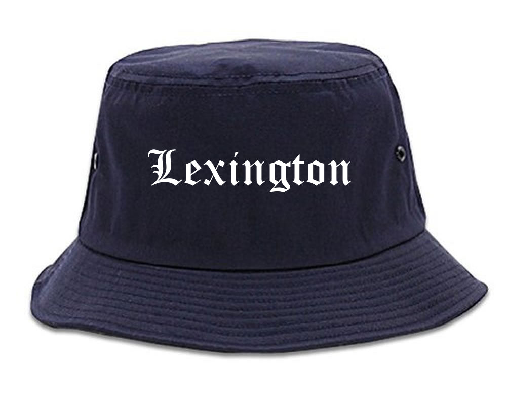 Lexington Nebraska NE Old English Mens Bucket Hat Navy Blue