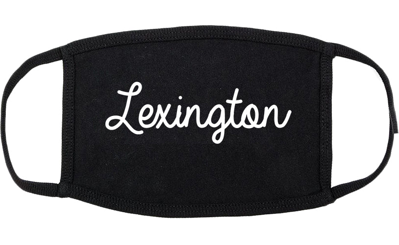 Lexington Nebraska NE Script Cotton Face Mask Black