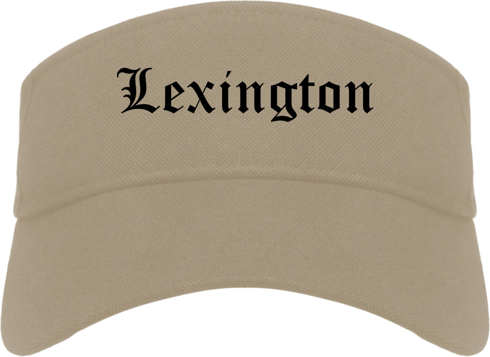 Lexington North Carolina NC Old English Mens Visor Cap Hat Khaki