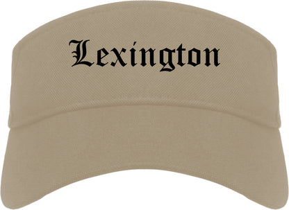 Lexington North Carolina NC Old English Mens Visor Cap Hat Khaki