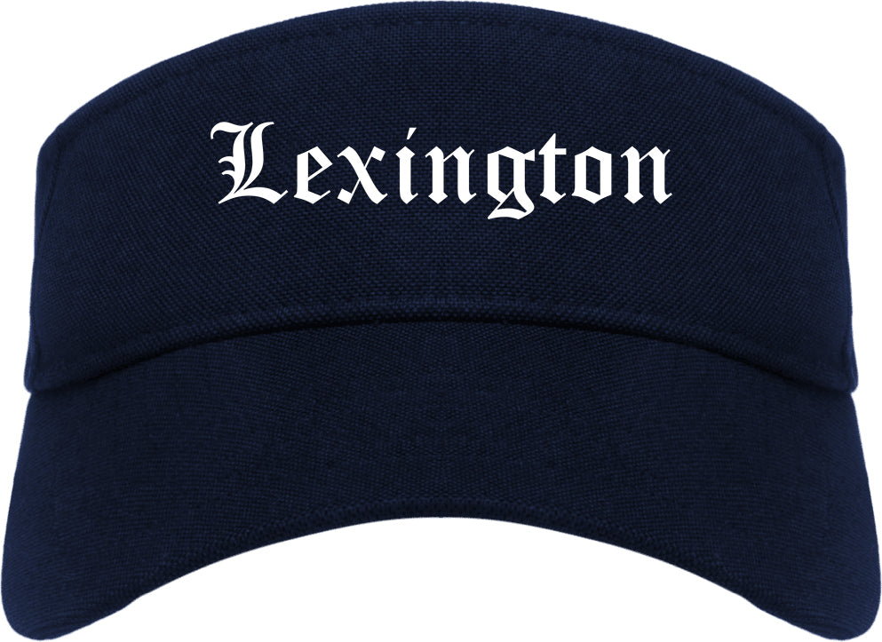 Lexington North Carolina NC Old English Mens Visor Cap Hat Navy Blue