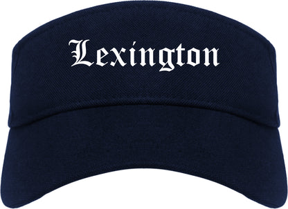 Lexington North Carolina NC Old English Mens Visor Cap Hat Navy Blue