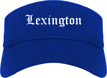 Lexington North Carolina NC Old English Mens Visor Cap Hat Royal Blue