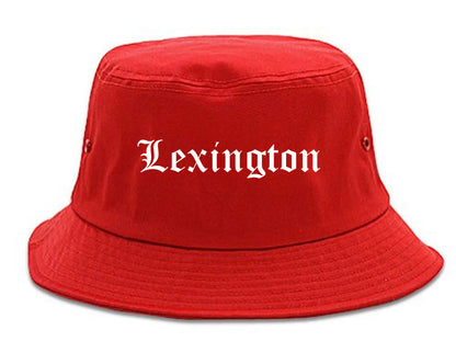 Lexington Virginia VA Old English Mens Bucket Hat Red