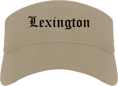 Lexington Virginia VA Old English Mens Visor Cap Hat Khaki