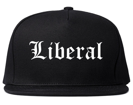 Liberal Kansas KS Old English Mens Snapback Hat Black