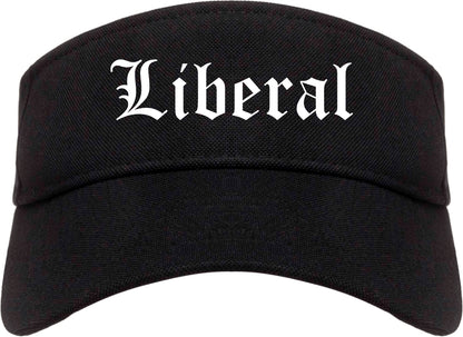 Liberal Kansas KS Old English Mens Visor Cap Hat Black