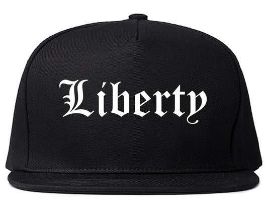Liberty Missouri MO Old English Mens Snapback Hat Black