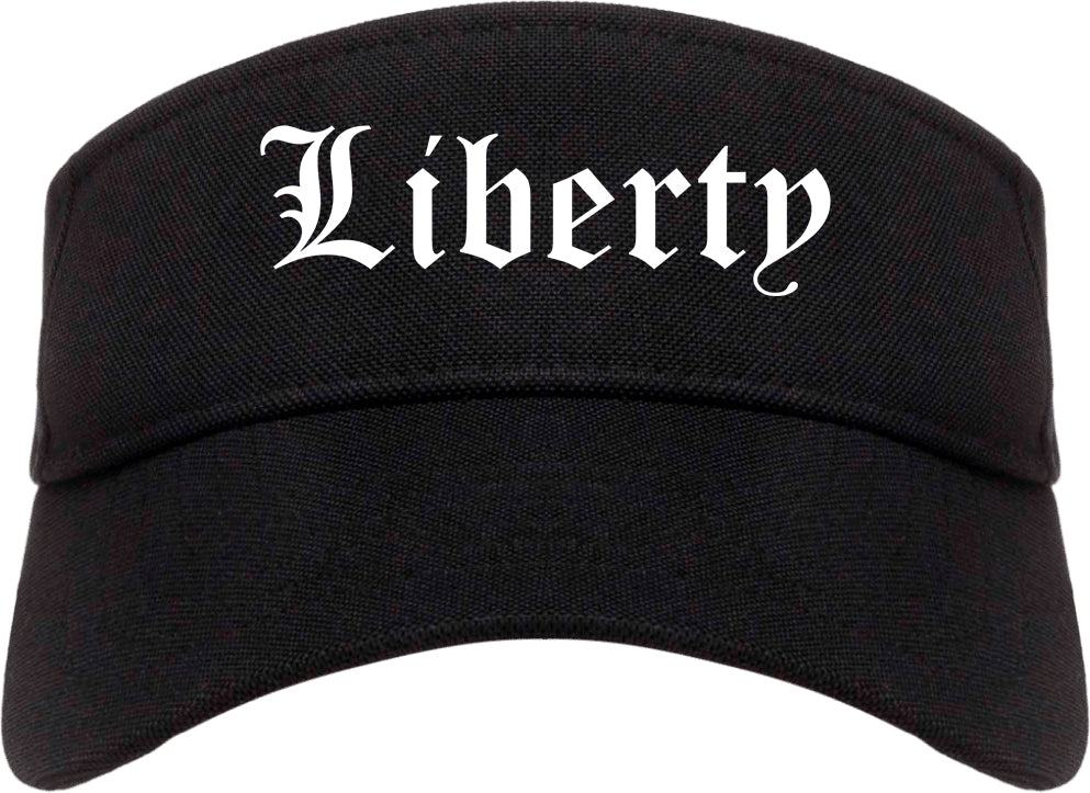 Liberty Missouri MO Old English Mens Visor Cap Hat Black