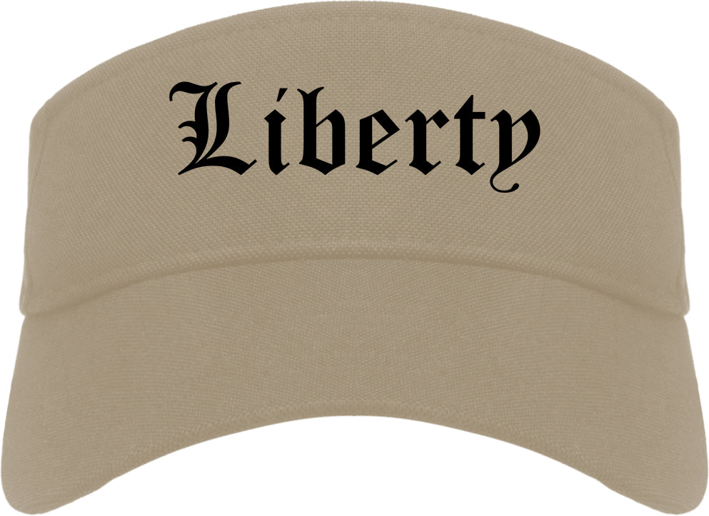 Liberty Missouri MO Old English Mens Visor Cap Hat Khaki
