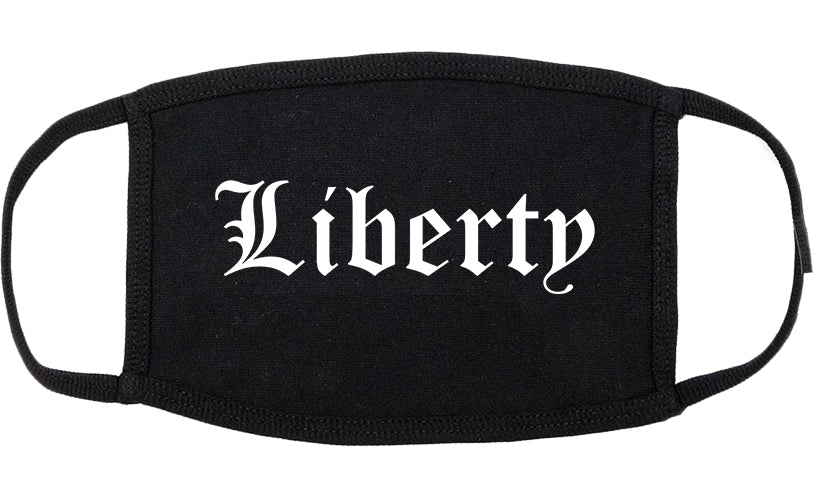 Liberty Texas TX Old English Cotton Face Mask Black