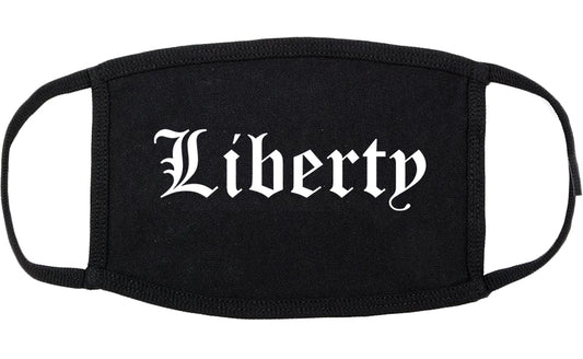 Liberty Texas TX Old English Cotton Face Mask Black