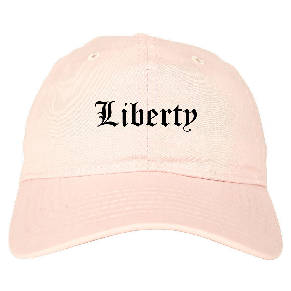 Liberty Texas TX Old English Mens Dad Hat Baseball Cap Pink