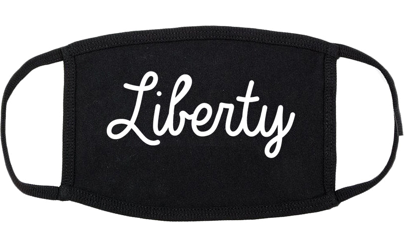 Liberty Texas TX Script Cotton Face Mask Black