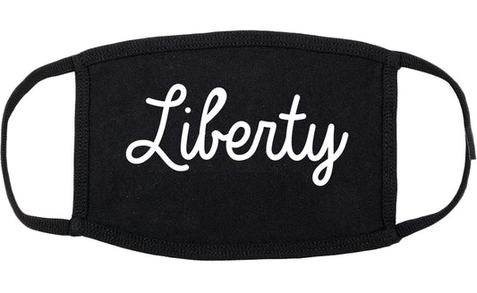 Liberty Texas TX Script Cotton Face Mask Black