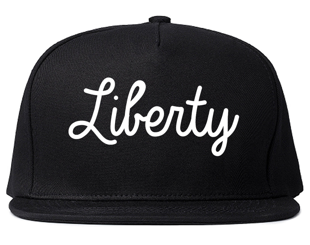 Liberty Texas TX Script Mens Snapback Hat Black