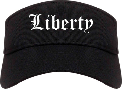 Liberty Texas TX Old English Mens Visor Cap Hat Black